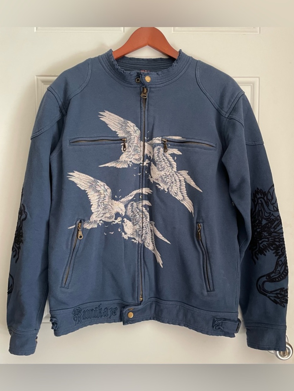 Ed Hardy, Christian Audigier Pre owned Vintage Zipper Front Jacket. XL